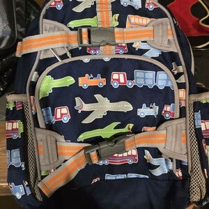 Pottery Barn Kids Blue Backpack with Orange Straps